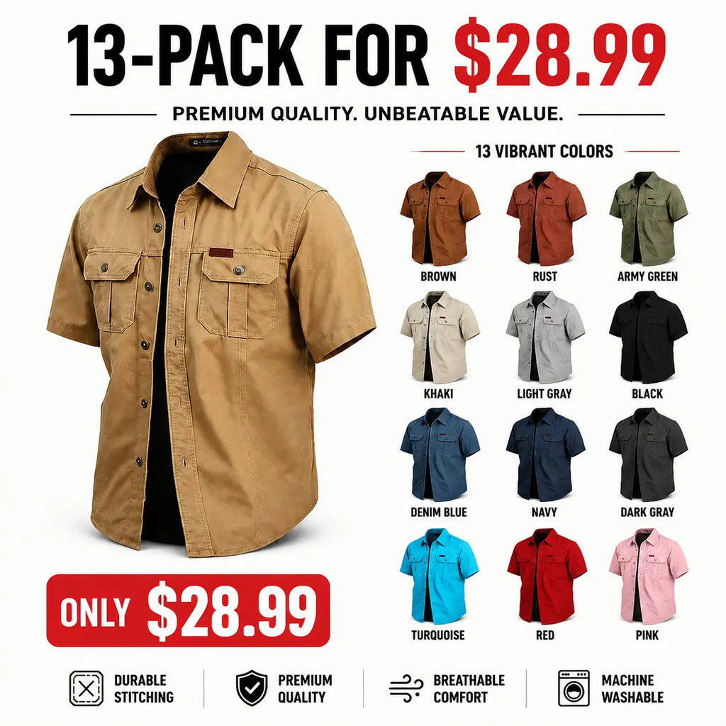 Direct Selling - Cow pattern casual men's work shirt short sleeves
