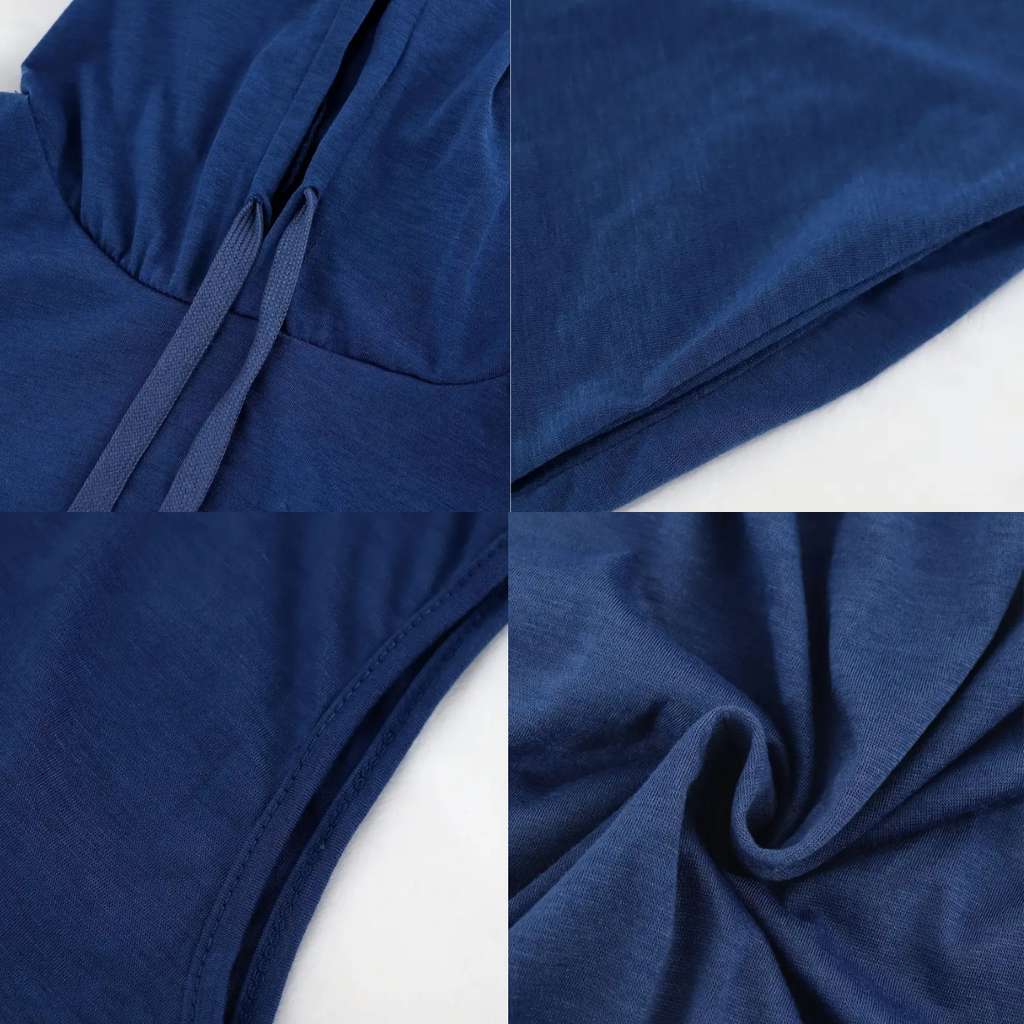 Women's Plain Drawstring Hooded Tank Dress, Casual Pocket Sleeveless Maxi Dress for Summer, Fashion Women's Clothing for Daily Wear