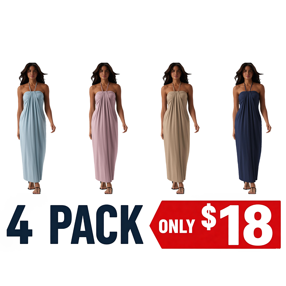 Halter Tie Back Maxi Dress with Pockets