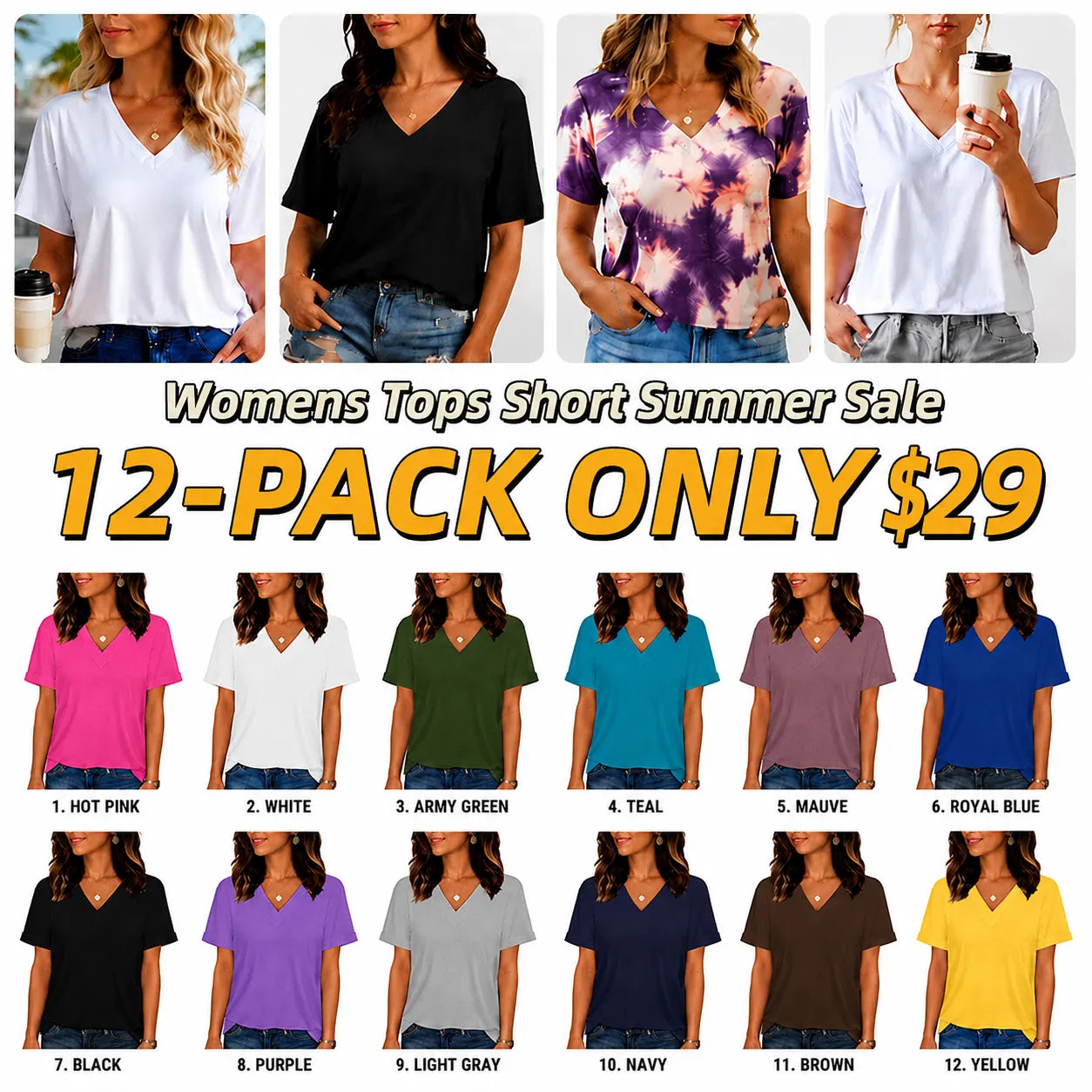 Womens Summer Tops Short
