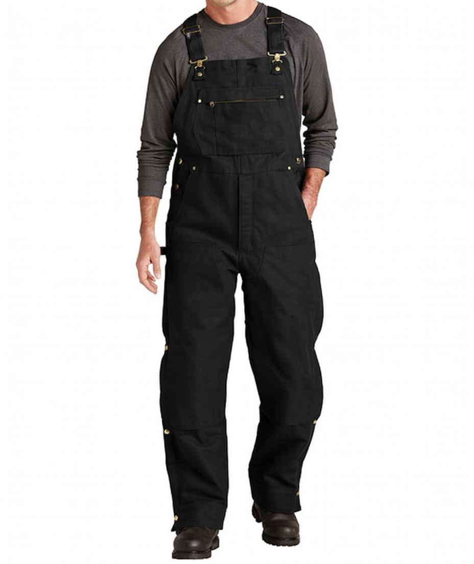 Men's Denim Bib Overalls, Workwear with Adjustable Straps and Convenient Tool Pockets