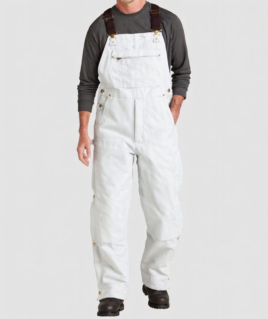 Men's Denim Bib Overalls, Workwear with Adjustable Straps and Convenient Tool Pockets