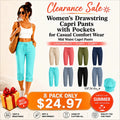 Women’s Drawstring Capri Pants with Pockets for Casual Comfort Wear