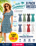 🔥Women Square Neck Floral Dress Ruffle Empire Waist A-Line Sundress with Pockets – Summer Casual Vacation Outfit