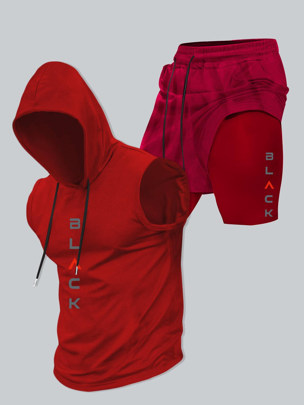 Men's Hooded Graphic Tank Top & Shorts Set