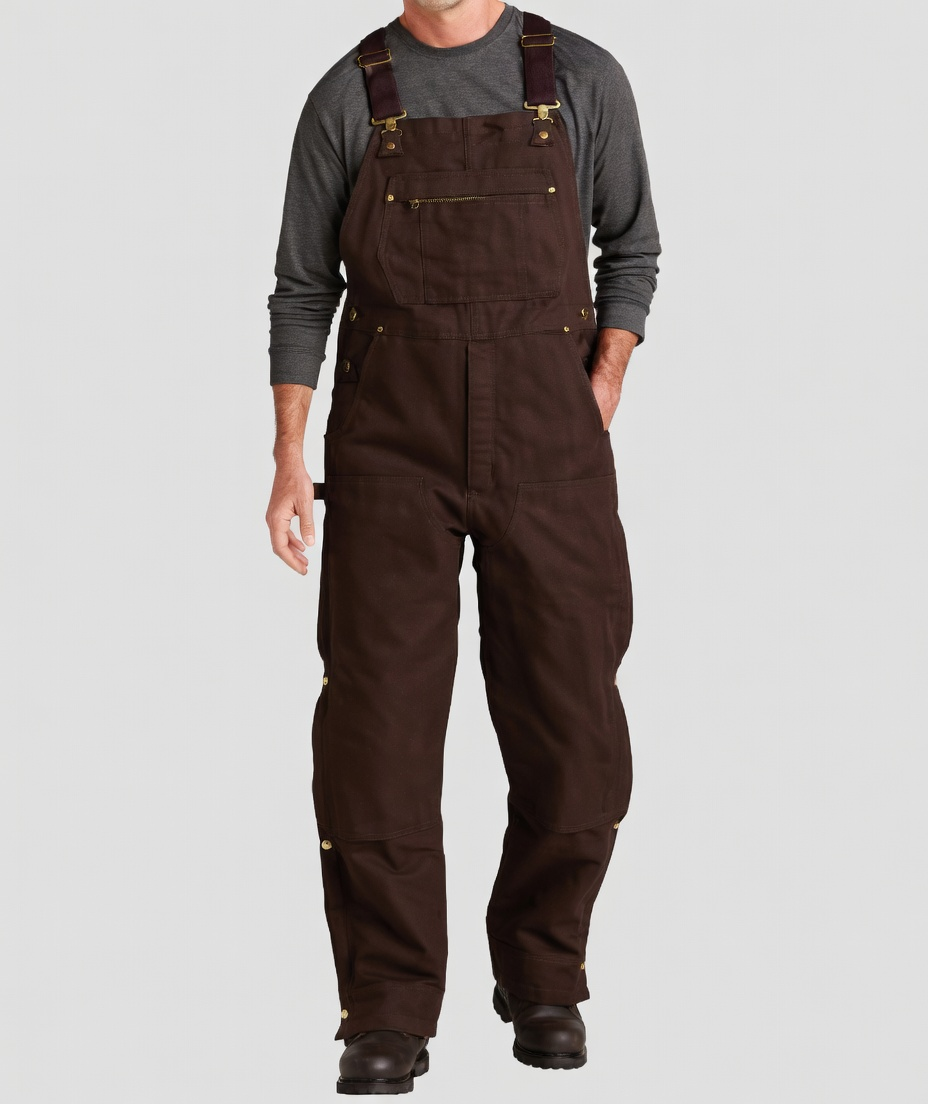 Men's Denim Bib Overalls, Workwear with Adjustable Straps and Convenient Tool Pockets