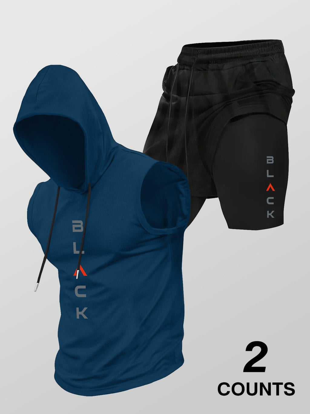 Men's Hooded Graphic Tank Top & Shorts Set