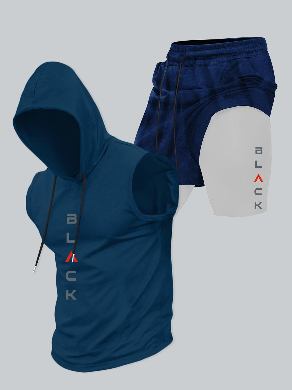 Men's Hooded Graphic Tank Top & Shorts Set
