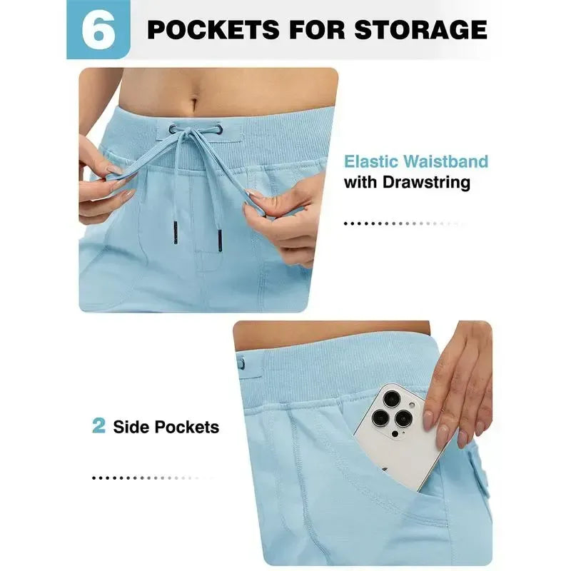 Women's Lightweight Cargo Capris – Multi-Pocket Casual Capris