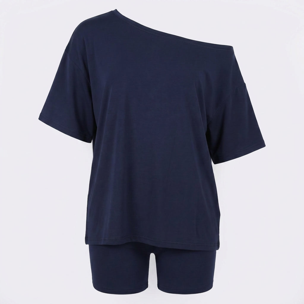 Women's 2-Piece Off-Shoulder Top & Shorts Lounge Set