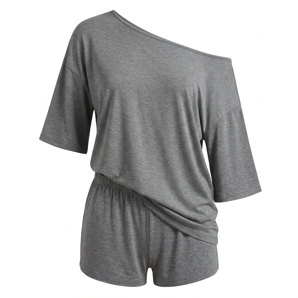 Women's 2-Piece Off-Shoulder Top & Shorts Lounge Set