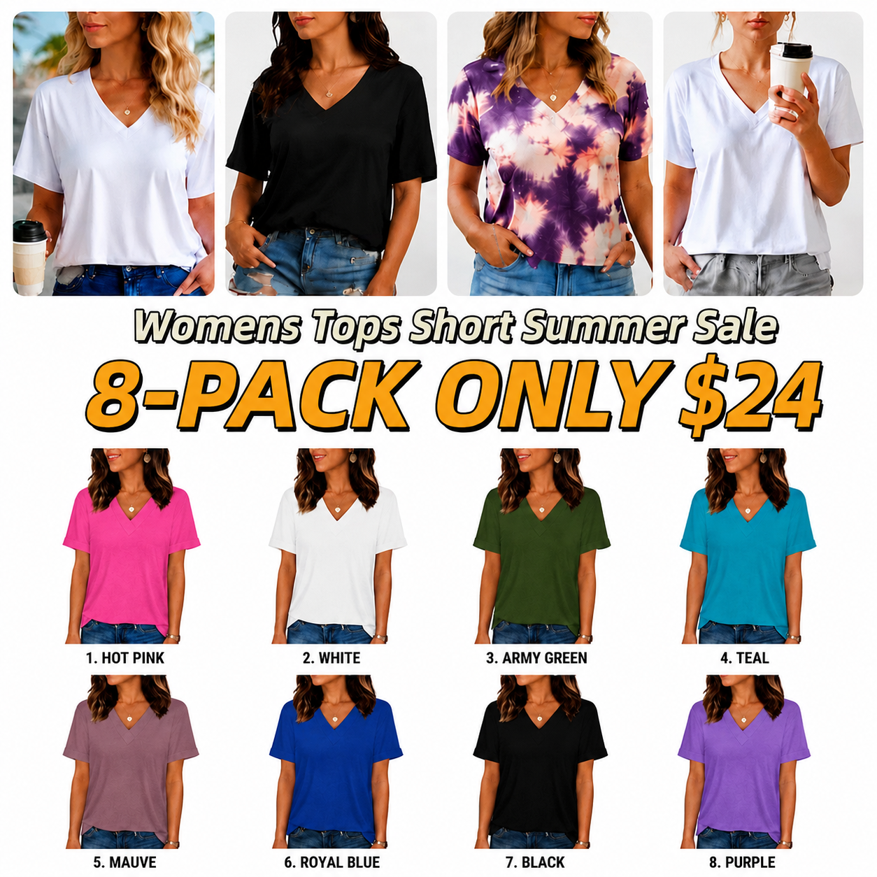 Womens Summer Tops Short