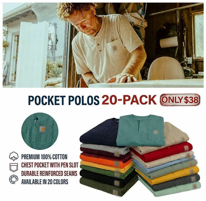 Men's Heavyweight Work Polo with pocket