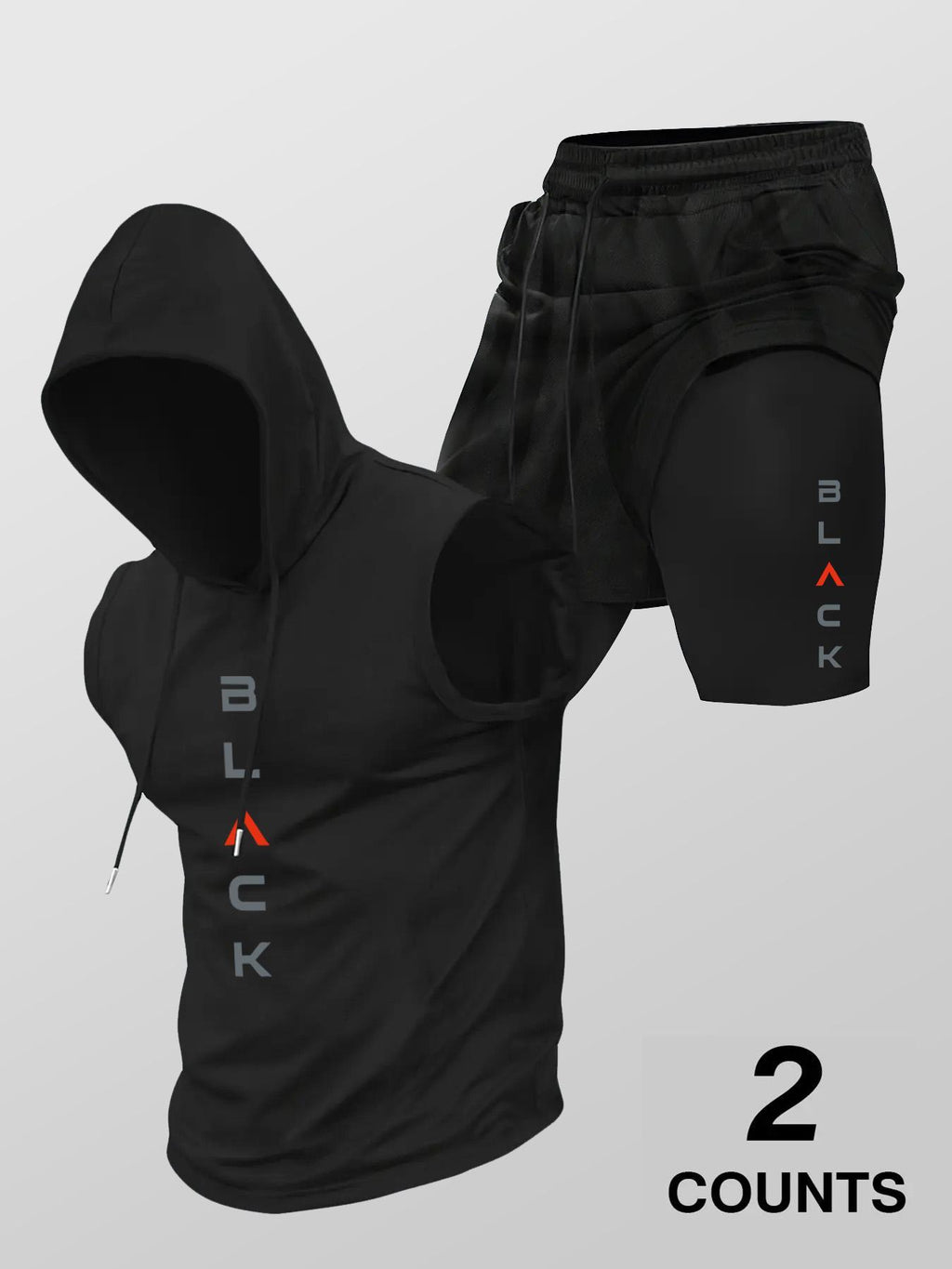 Men's Hooded Graphic Tank Top & Shorts Set