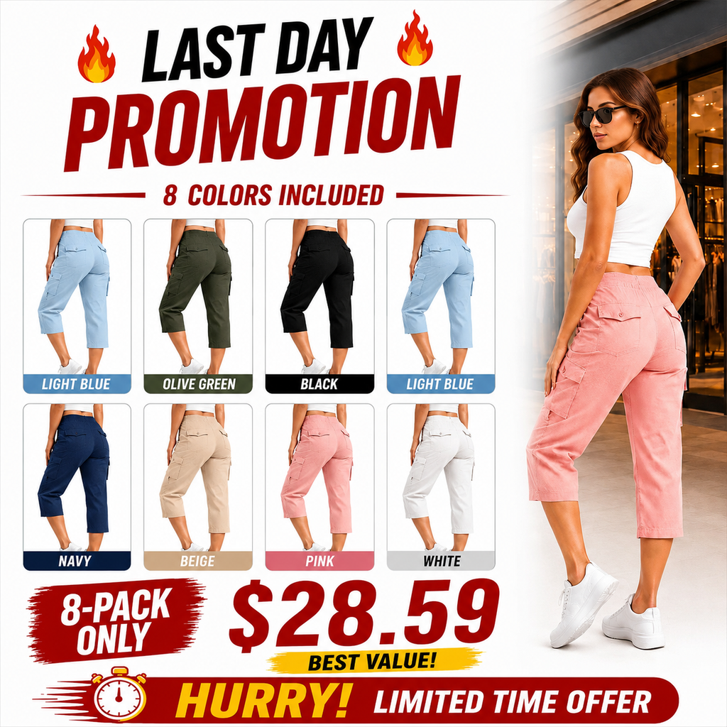 Multi Pocket Capri Cargo Pants
