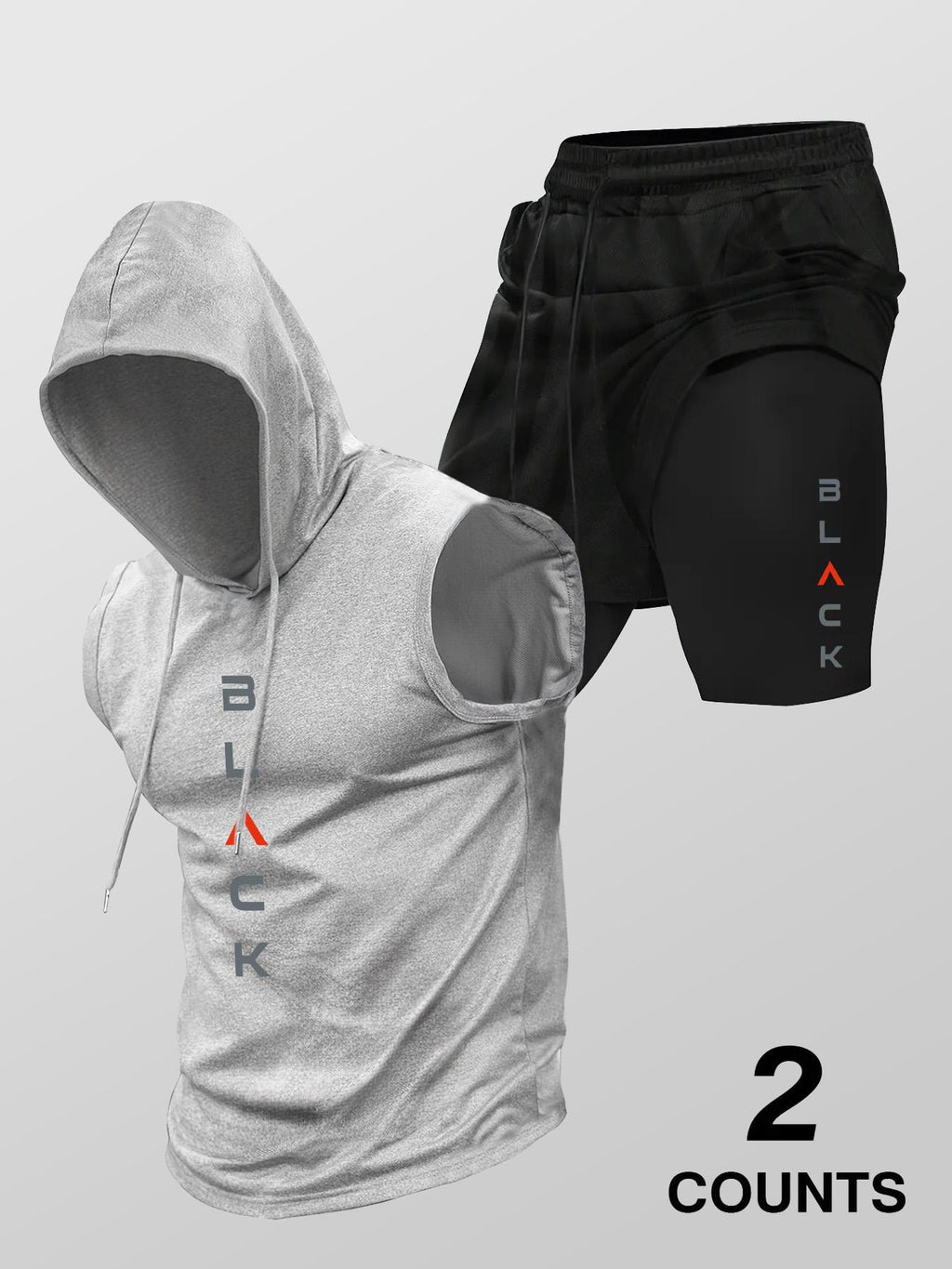 Men's Hooded Graphic Tank Top & Shorts Set