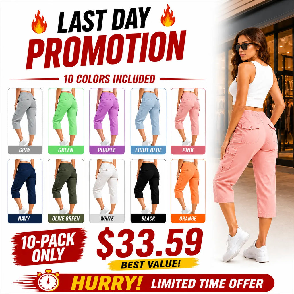 Multi Pocket Capri Cargo Pants