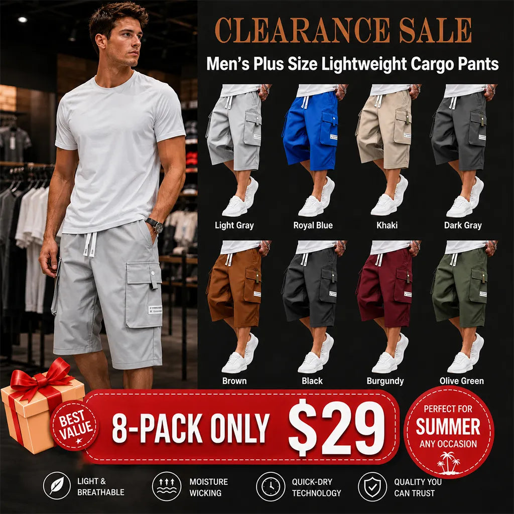 Men's Plus Size Lightweight Cargo Pants